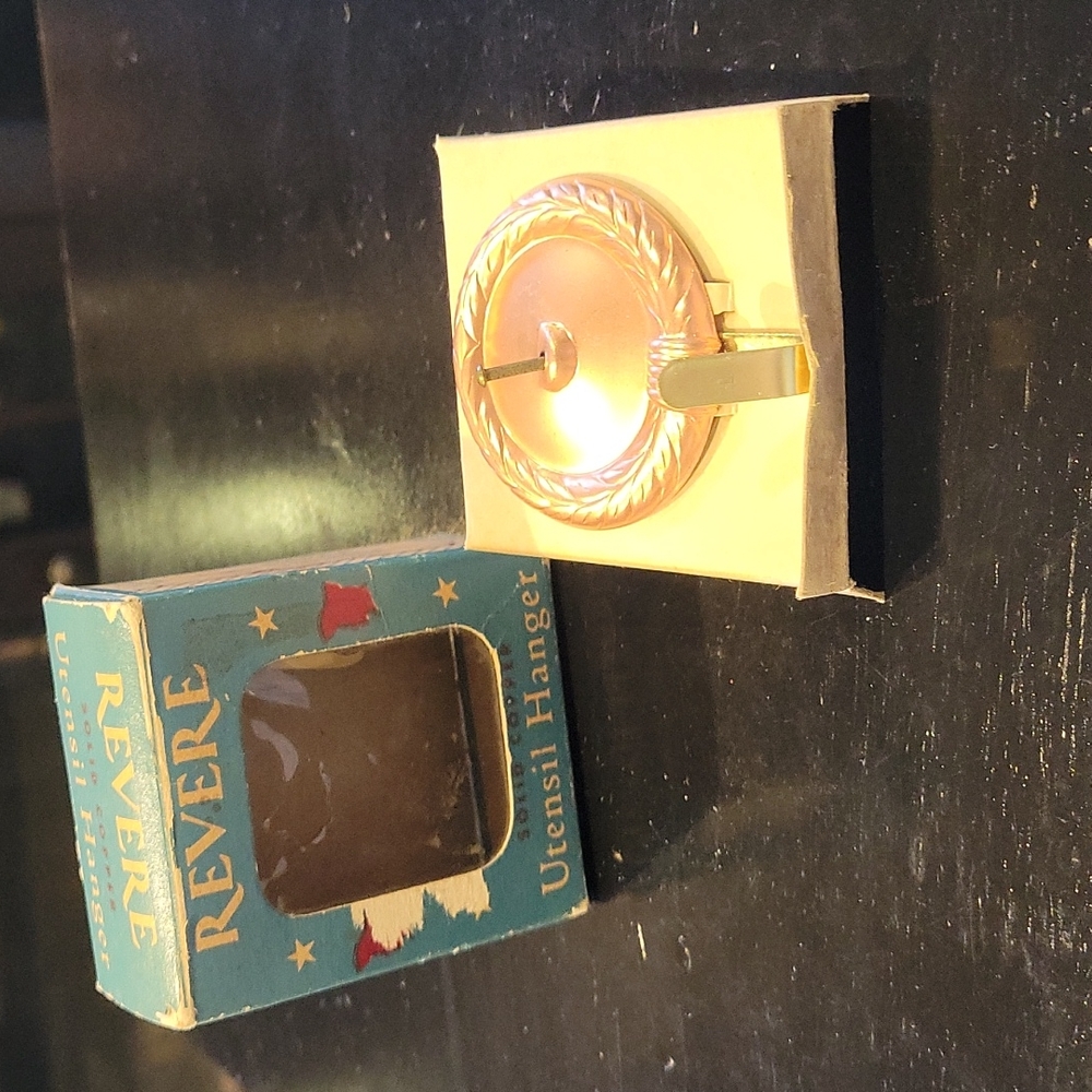 5 For 25.00/New Revere Solid Copper Utensil Hanger/ box.New old stock!